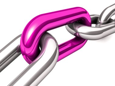 bir tek zincir bağlantı soyut 3d çizimi