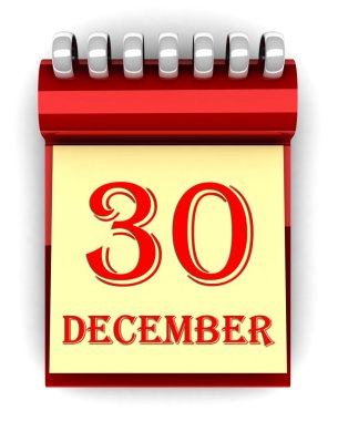 3D renkli takvim tarihleri ile