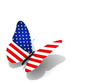Amerikan bayrağı uçan kelebek