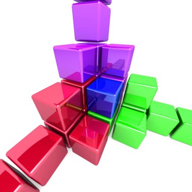 3d renkli küpler