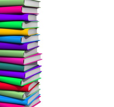 3d kitaplar üzerinde beyaz izole