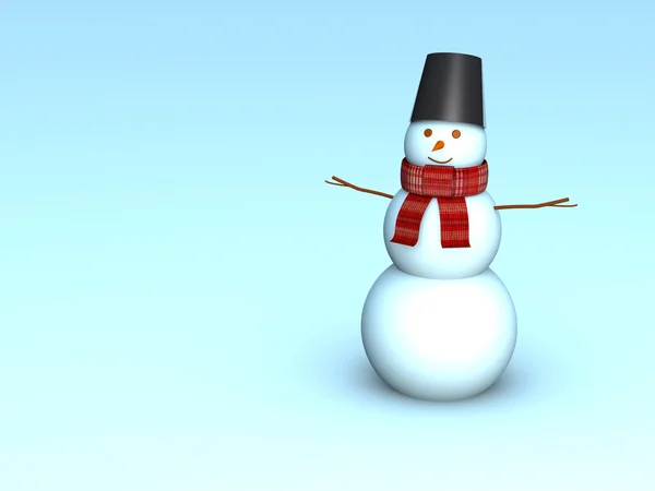 Pupazzo di neve 3D. Vacanze — Foto Stock