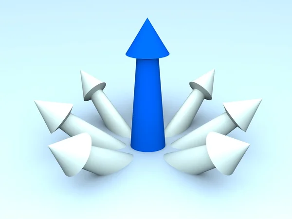 Leader Arrow. Movement direction to success — Stock Photo, Image