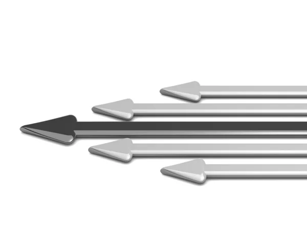 Frecce 3d con leader freccia grigia — Foto Stock