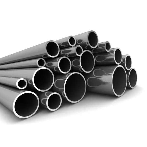 Metal tube. steel pipe. metal profile - industrial background. — Stock Photo, Image