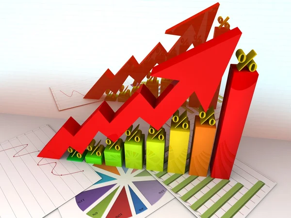 Grafik yüzde yukarı — Stok fotoğraf