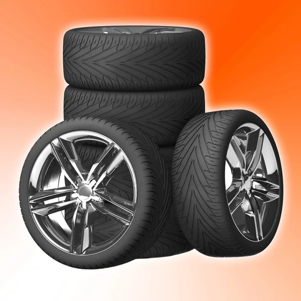 Coche de ruedas. Neumáticos . —  Fotos de Stock