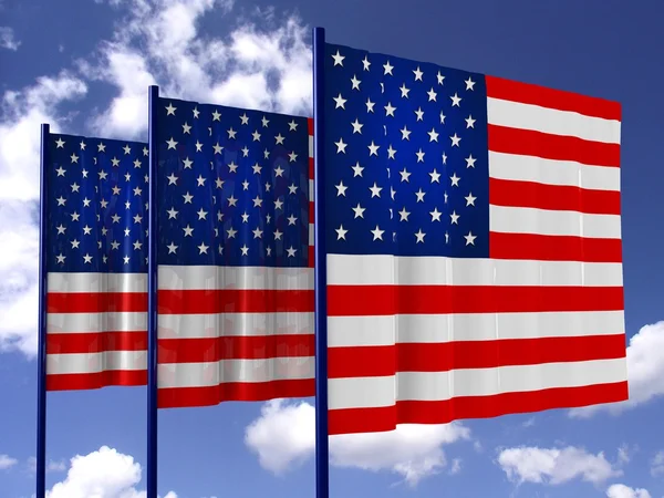 Αμερικανικές σημαίες για την ημέρα της ανεξαρτησίας. — Φωτογραφία Αρχείου