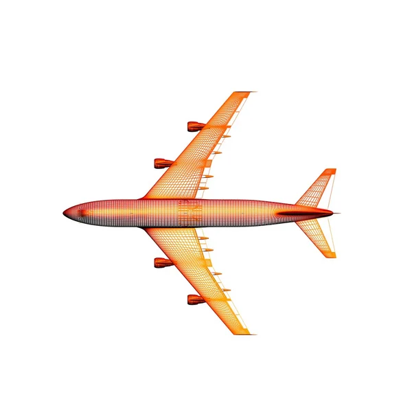 3D-Modell eines Düsenflugzeugs — Stockfoto