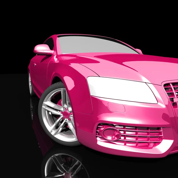 Car pink color on a dark background — Stock Photo, Image