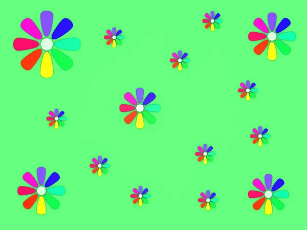 Färgglada blommor på ljus bakgrund — Stockfoto
