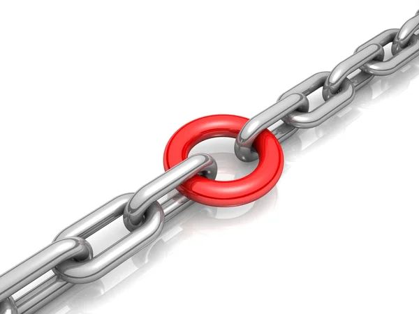 Abstract 3D illustration of a single chain link — Stock Photo, Image