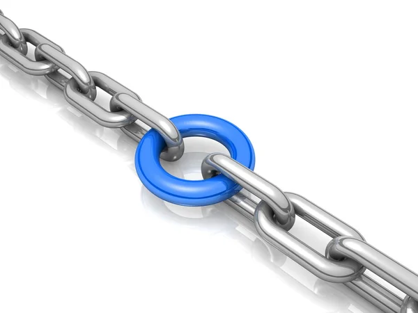 Abstract 3D illustration of a single chain link — Stock Photo, Image