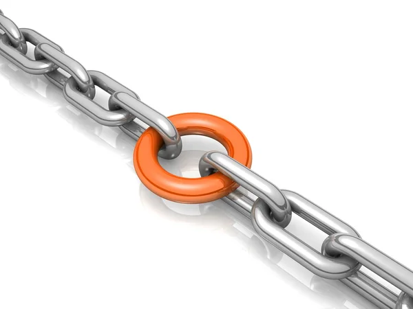 Abstract 3D illustration of a single chain link — Stock Photo, Image