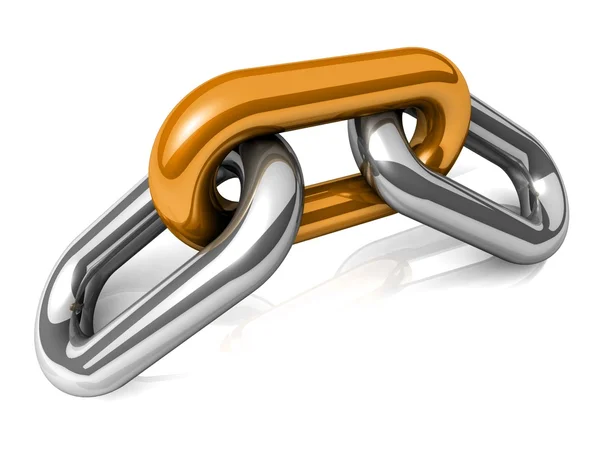 Abstract 3D illustration of a single chain link — Stock Photo, Image