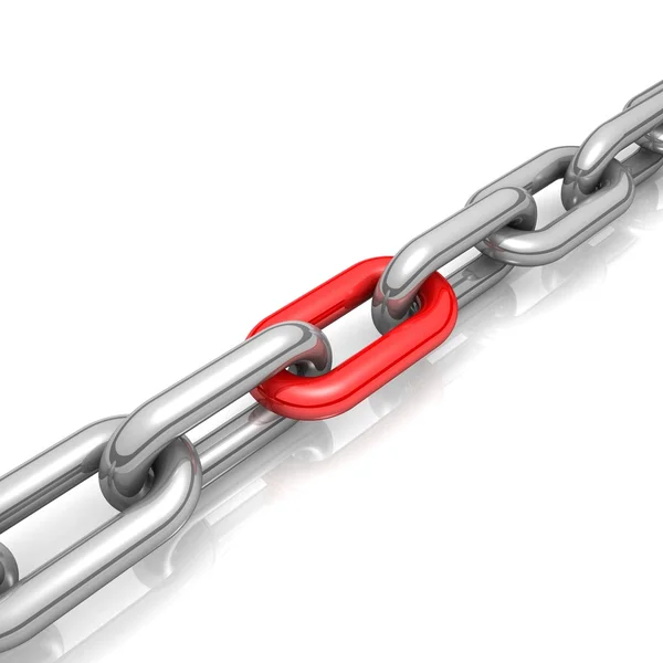 Abstract 3D illustration of a single chain link — Stock Photo, Image