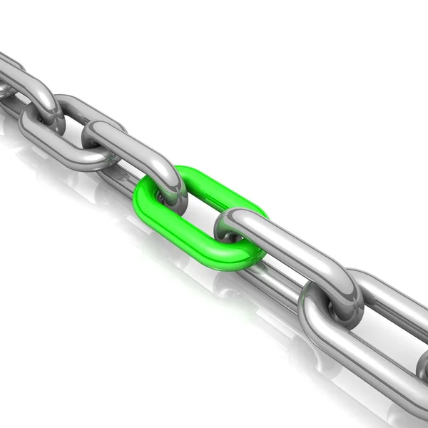 Abstract 3D illustration of a single chain link — Stock Photo, Image