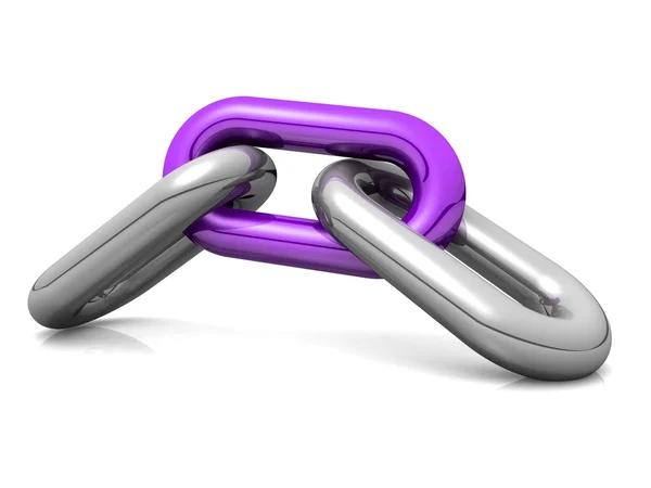 Abstract 3D illustration of a single chain link — Stock Photo, Image