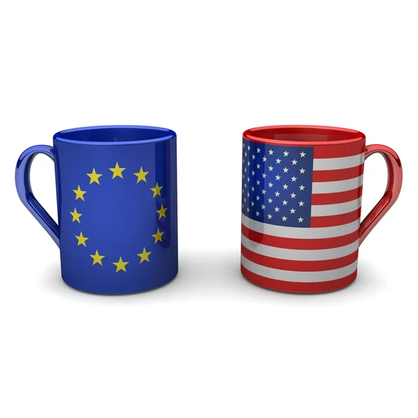 유럽 및 미국 간의 동맹 — 스톡 사진