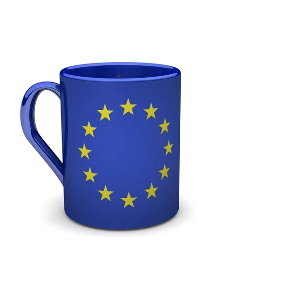 Puchar z flagą europejską — Zdjęcie stockowe