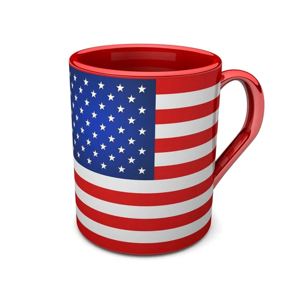 Ερυθρό Κύπελλο με σημαία ΗΠΑ — Φωτογραφία Αρχείου