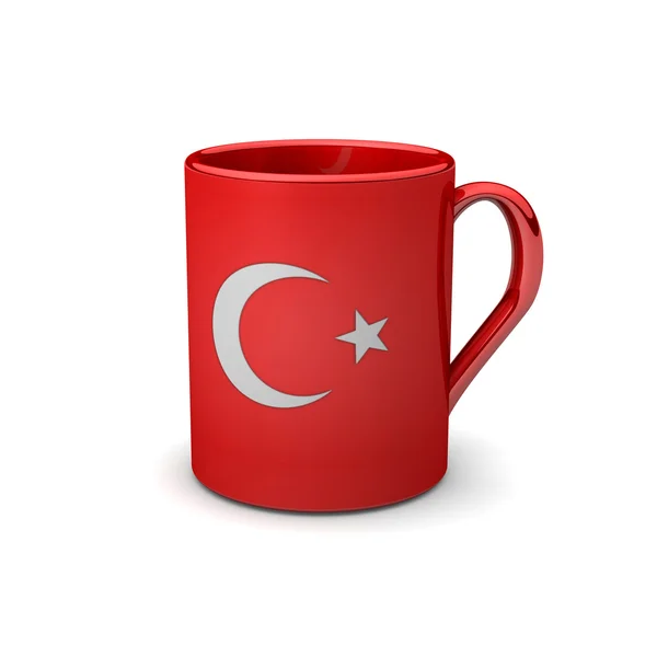 Coppa con bandiera turca — Foto Stock