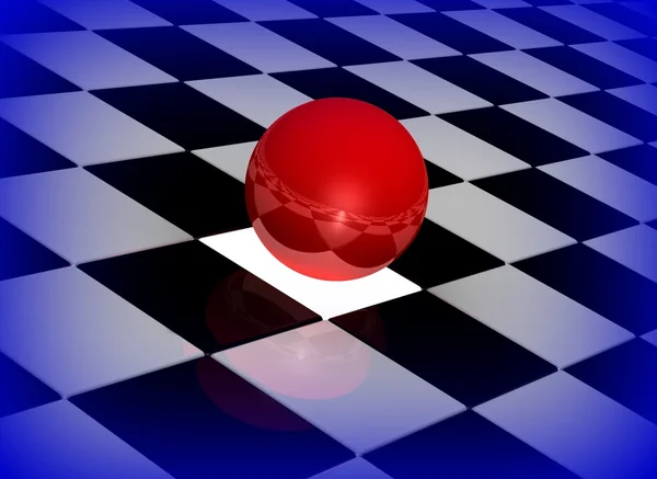 Ball on checkered background — Stock Photo, Image