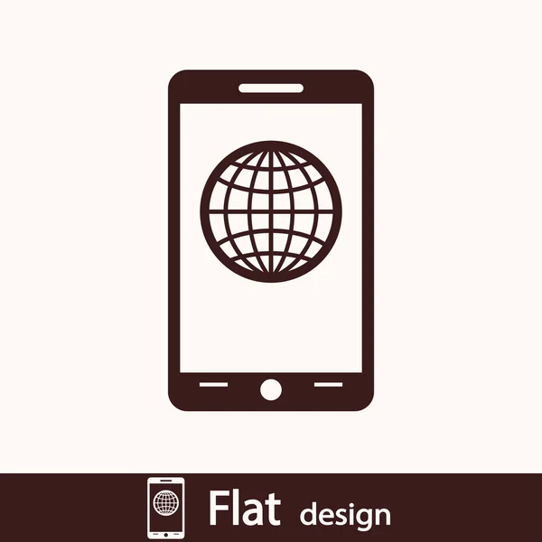 Ícone smartphone móvel com terra — Fotografia de Stock