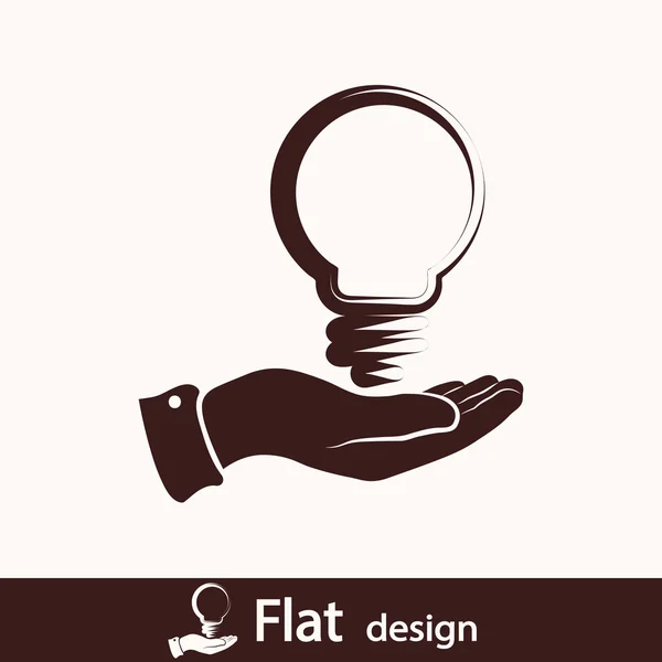 Lamp met pictogram van een hand — Stockfoto