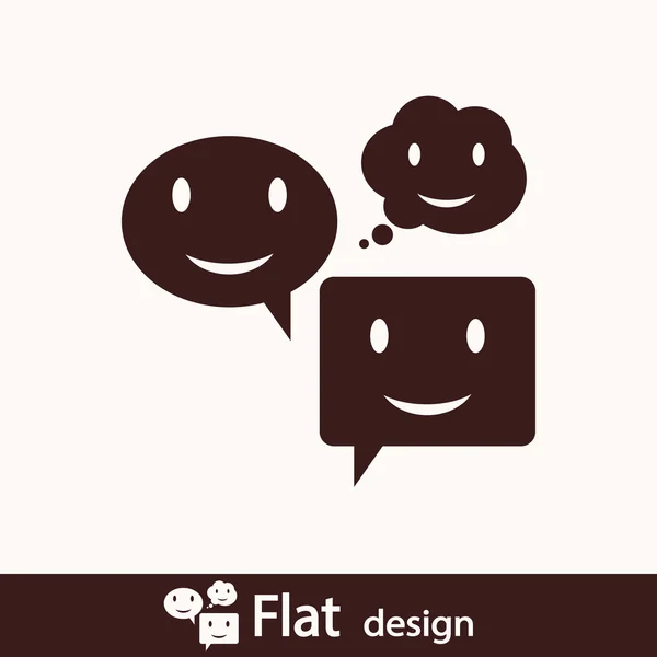 Smile talking bubbles icon — Stock Photo, Image