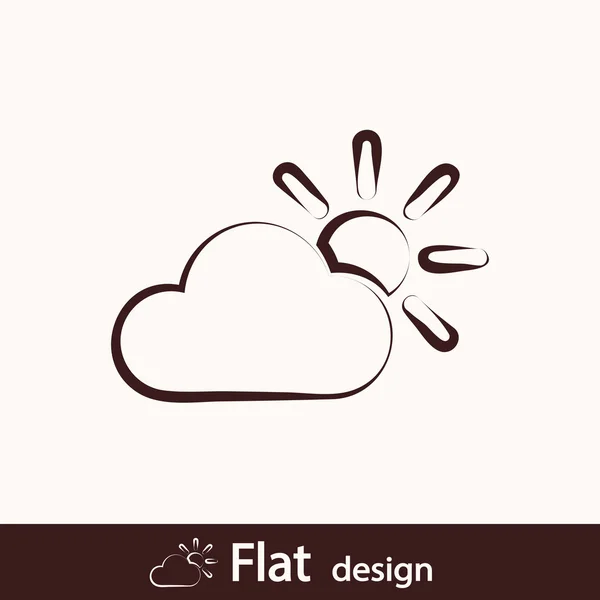 Clouds with sun icon — 스톡 사진