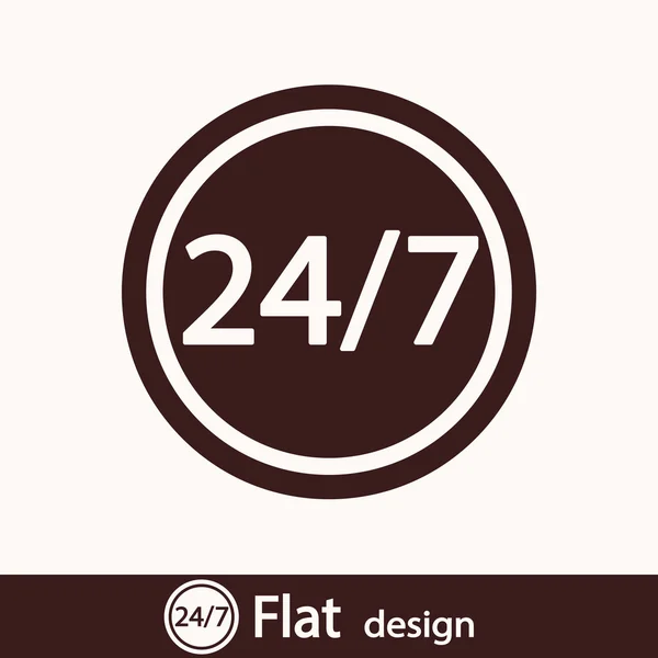 24 7 sign icon — Stock Photo, Image