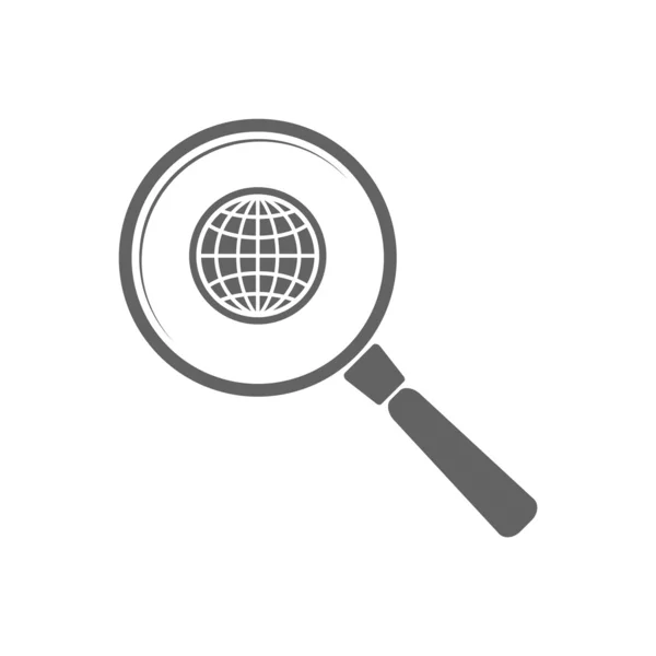 Earth with magnifying glass search icon — Stock Photo, Image