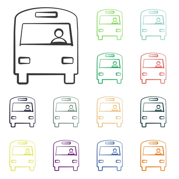 Иконки автобусов — стоковое фото