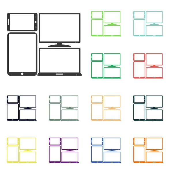 Iconos de dispositivos electrónicos —  Fotos de Stock