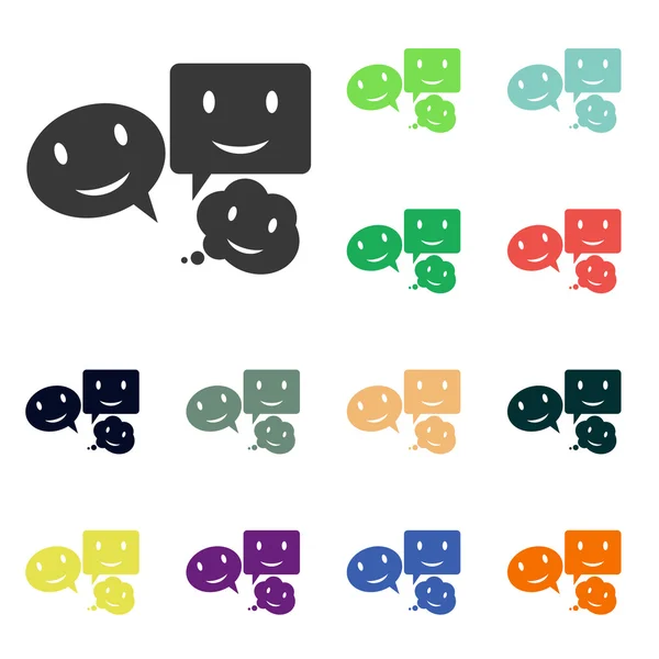 Smile talking bubble icons — Stock Photo, Image