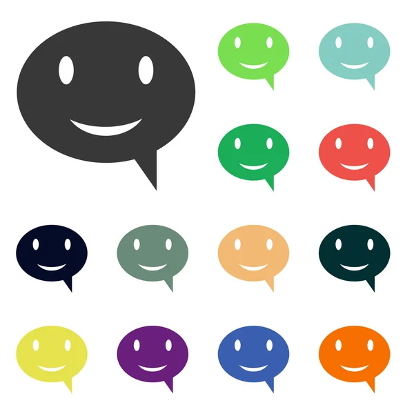 Sorridi parlando bolla icone — Foto Stock