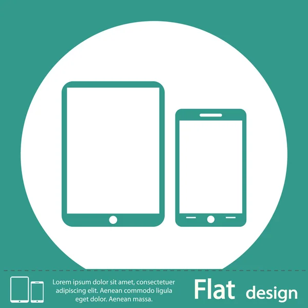 Tablet pc met smartphone pictogram — Stockfoto