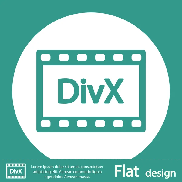 Verde DivX icono de vídeo — Foto de Stock