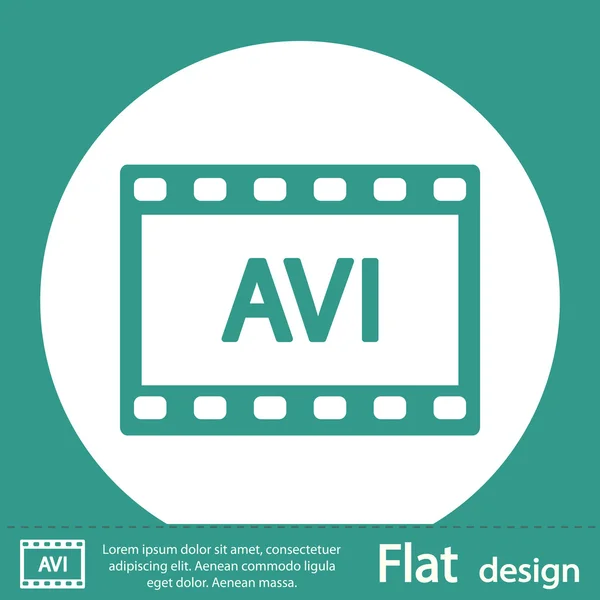 Icono de vídeo verde AVI — Foto de Stock