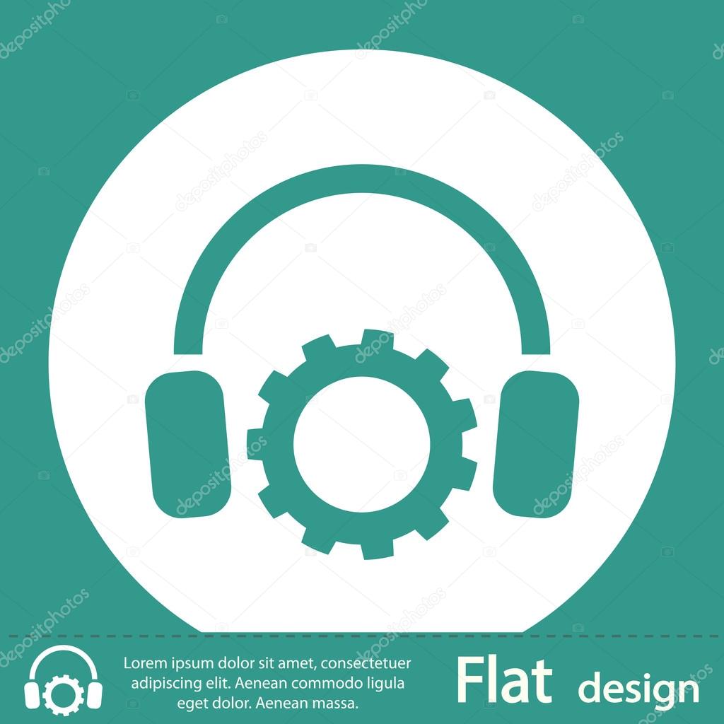Flat Icon of Headphones