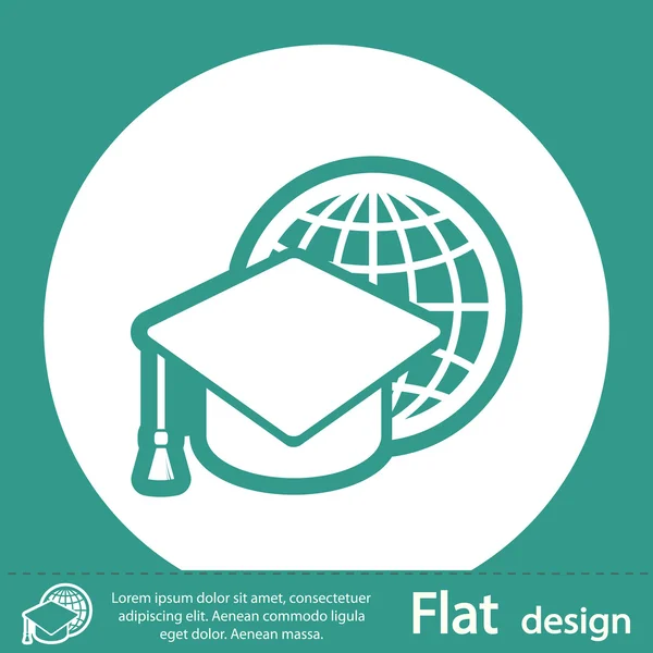 Graduatie cap pictogram — Stockfoto