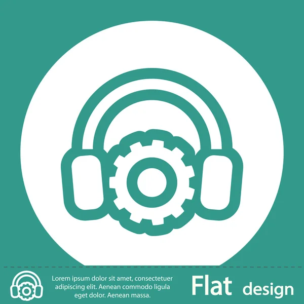 Flat Icon of Headphones — Stock Photo, Image