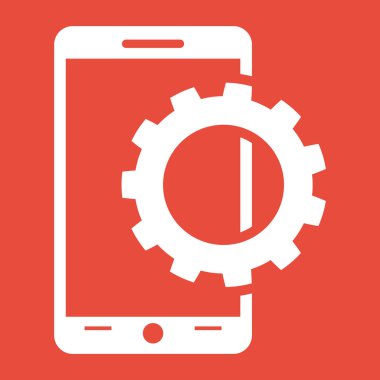 Smartphone ve dişli simgesini