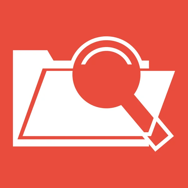 Folder and magnifying glass icon — Stock Photo, Image