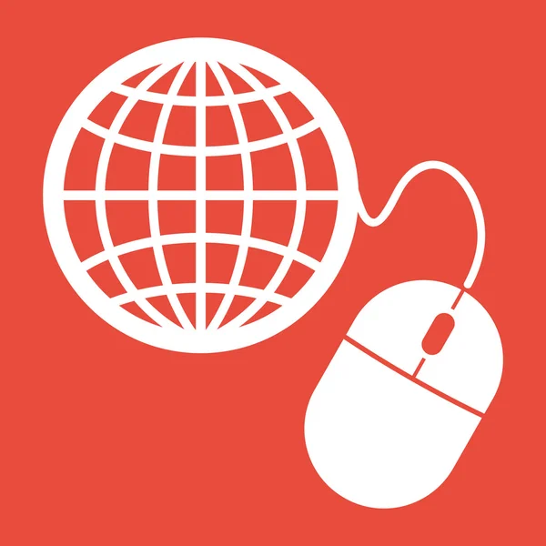 Global management, computer mouse icon — Stock Photo, Image