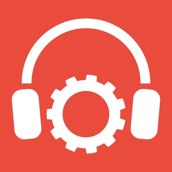Headphone icon with gear — Stock Photo, Image