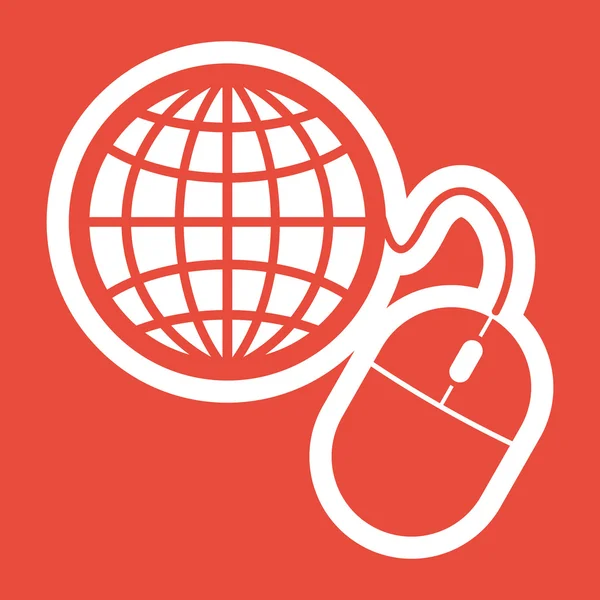 Global management, computer mouse icon — Stock Photo, Image