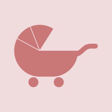 Baby Carriage Silhouette icon clipart