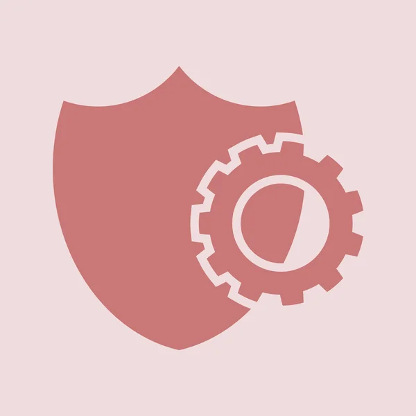 Shield security icon with gear — Stock Photo, Image